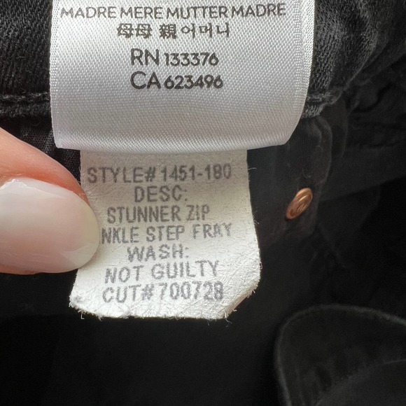 Mother Zip Stunner Ankle Step Fray in Not Guilty Stretch Skinny Jeans Size 26 M9 - Picture 4 of 6